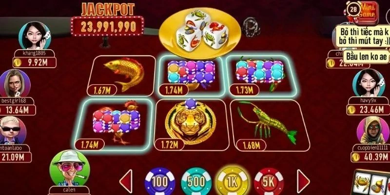 Trải nghiệm mini games bầu cua cực hot
